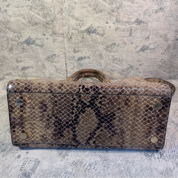 Michael Kors Selma Stud Leather Snakeskin Large Handbag Purse Tote - Picture 5 of 15
